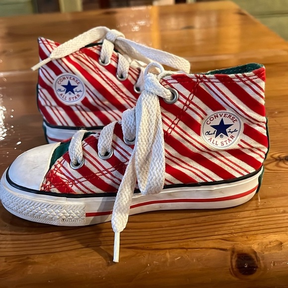 Converse Other - Christmas Candy Cane Converse  All Star High top kids 7